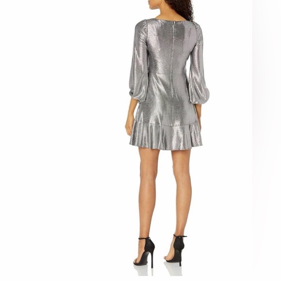 Eliza J Dresses & Skirts - Eliza J Metallic Silver Long Sleeve Dress